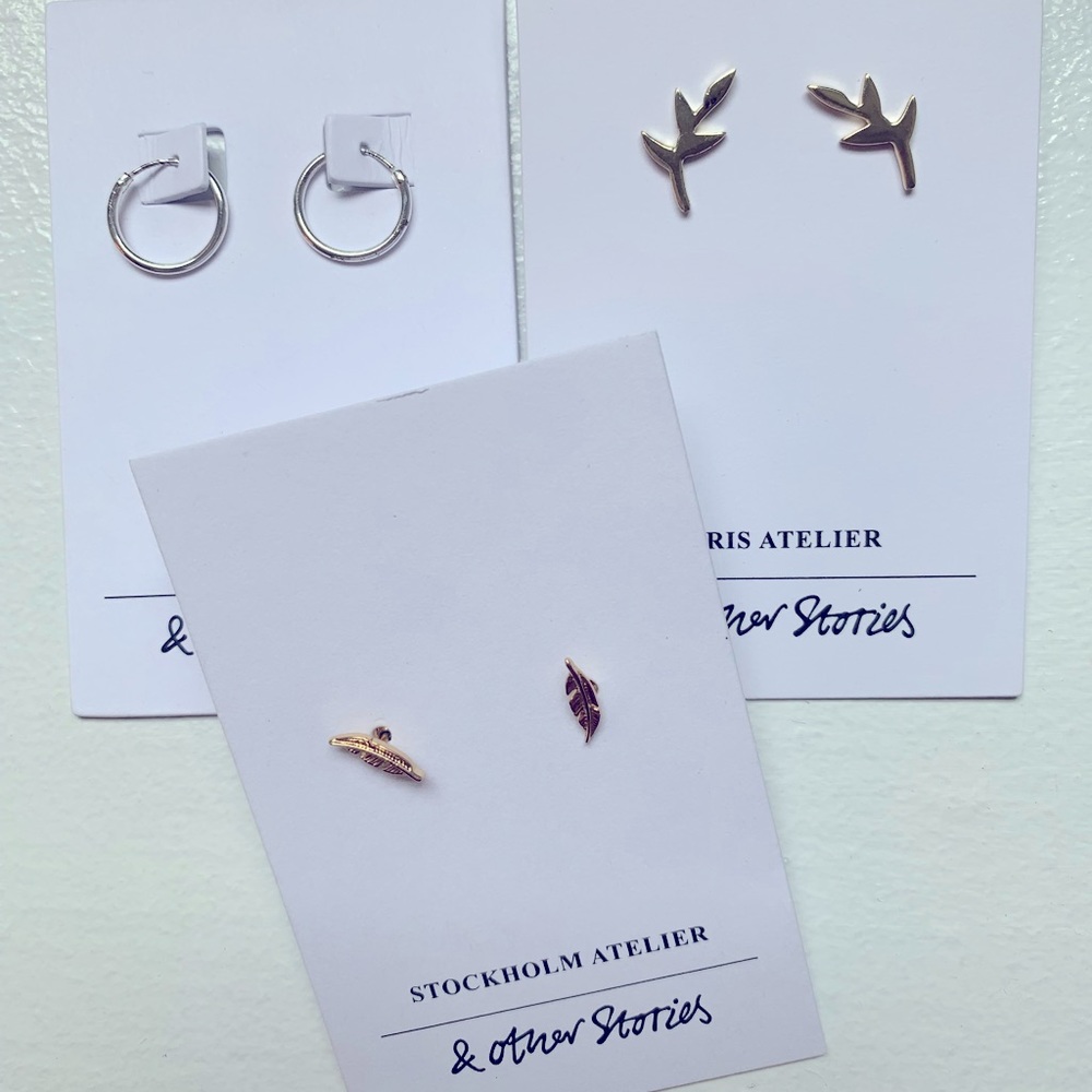 & Other Stories stud earrings -3 pair lot